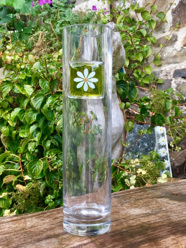 Daisy Tall Vase - Spring Green