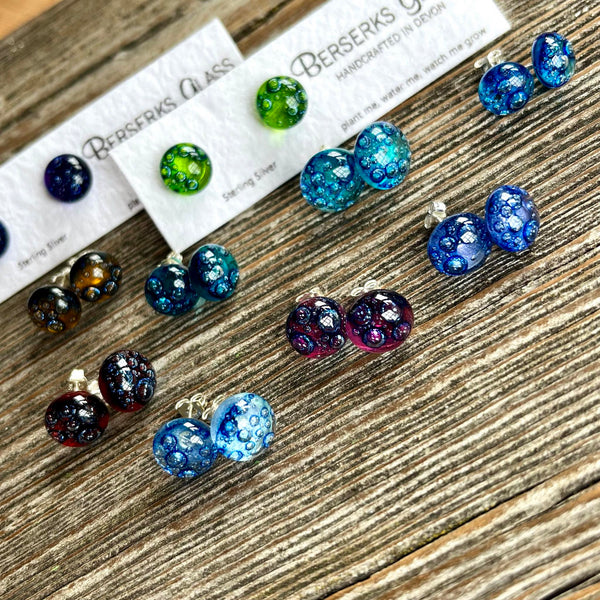 Fused Glass Bubble Studs