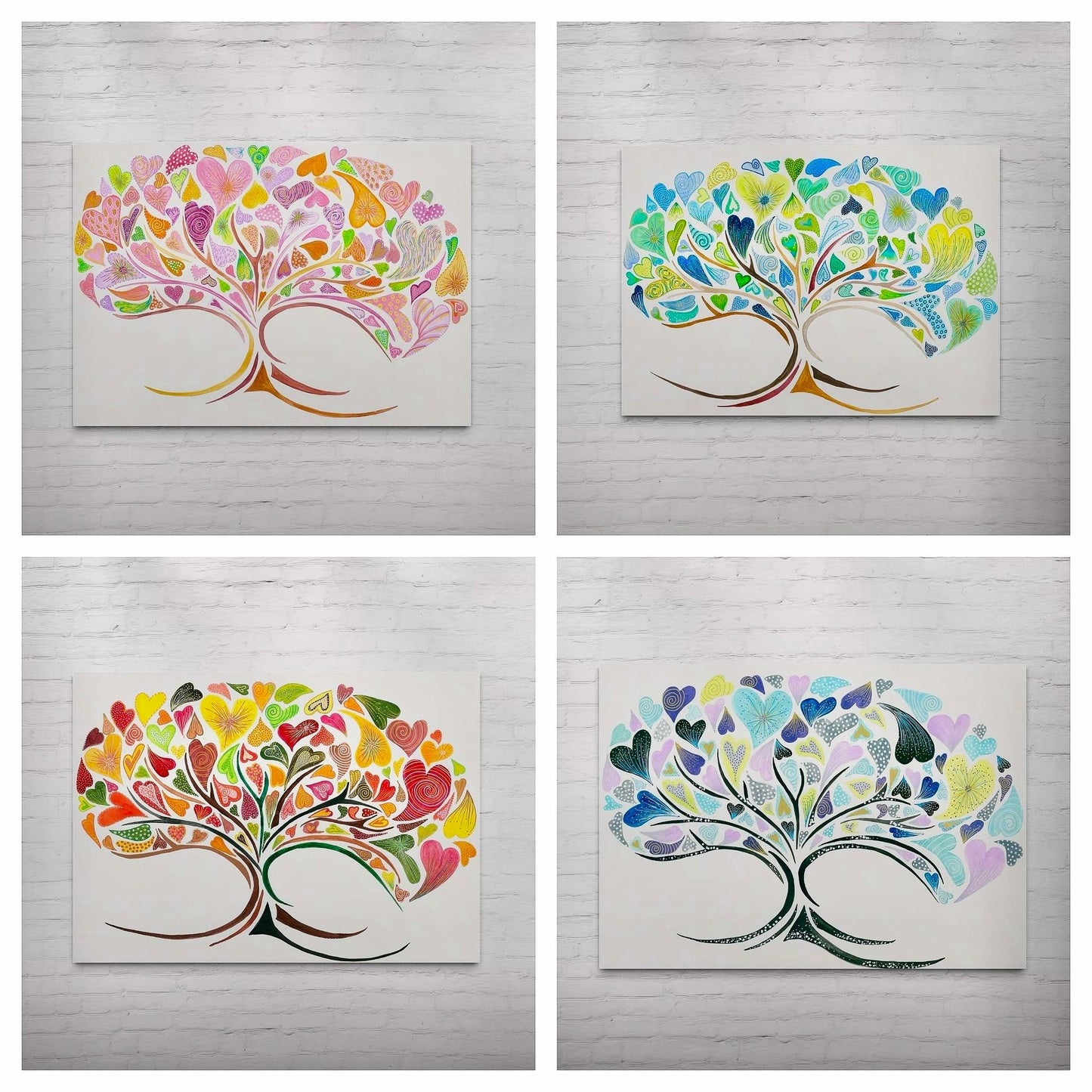 Les Bois 4 Seasons Summer Heart Tree Print