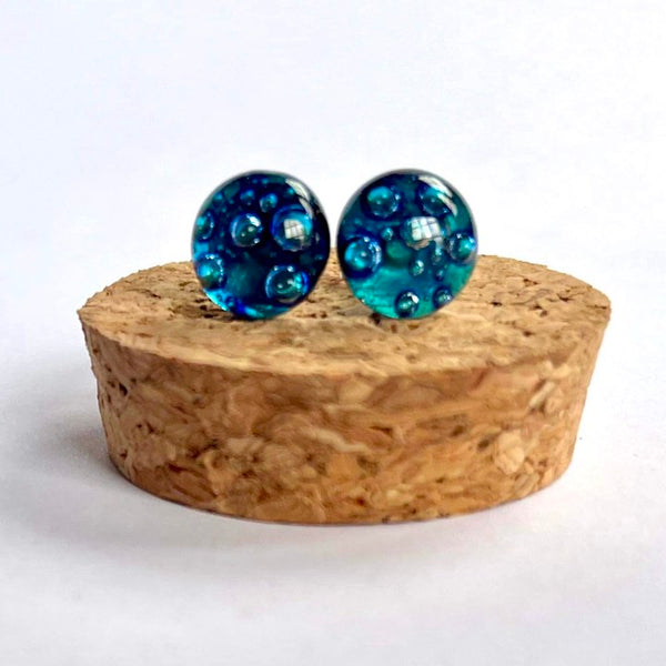 Fused Glass Bubble Studs