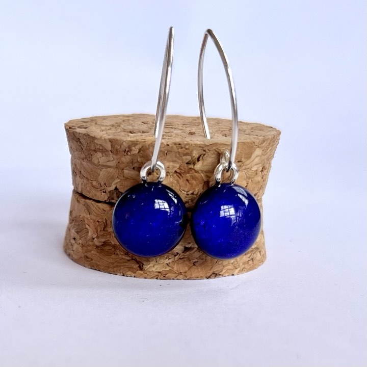 Fused Glass sterling silver Contemporary Dichroic Drops