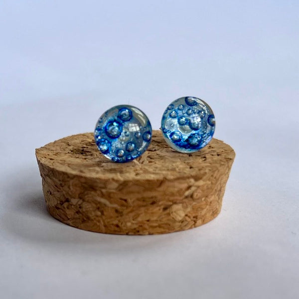 Fused Glass Bubble Studs