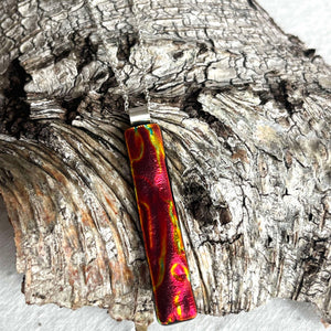 Limited number available! Sterling silver and dichroic glass pendant Volcano Rocks