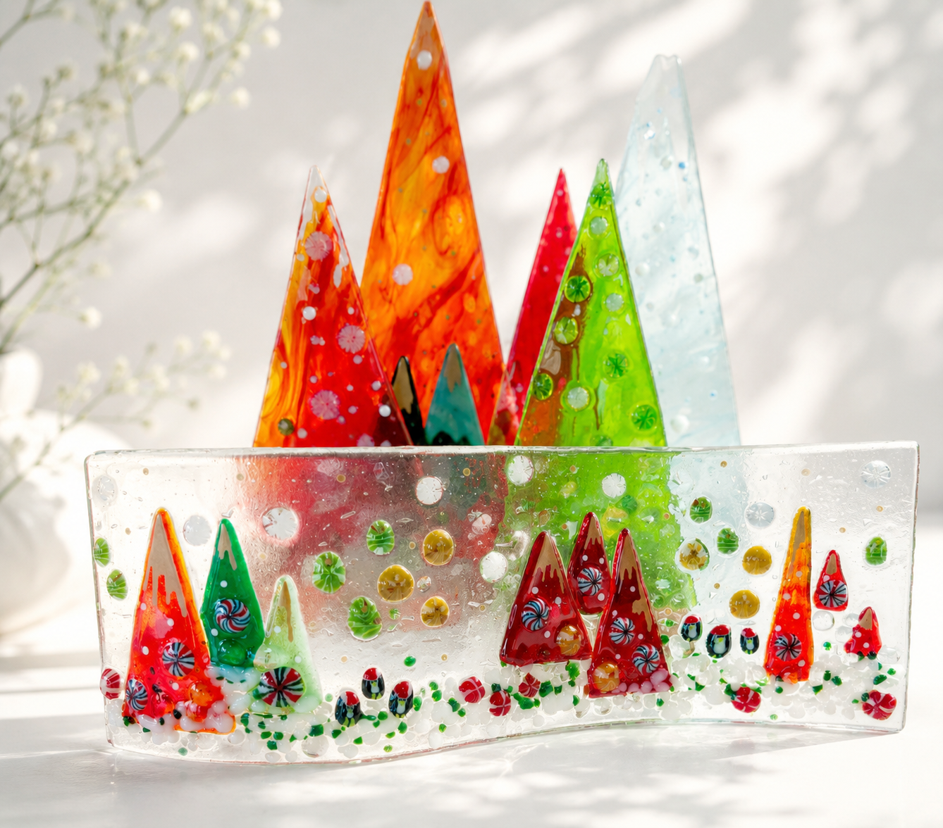ULTIMATE CHRISTMAS FUSED GLASS EXPERIENCE!  Too much tinsel? PERFECT!