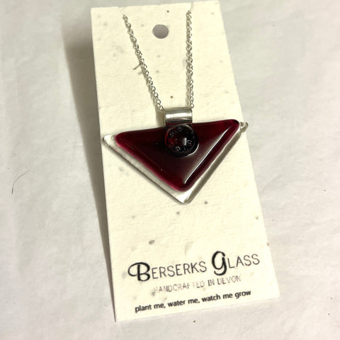 Triangle Deco Deep Red Necklace