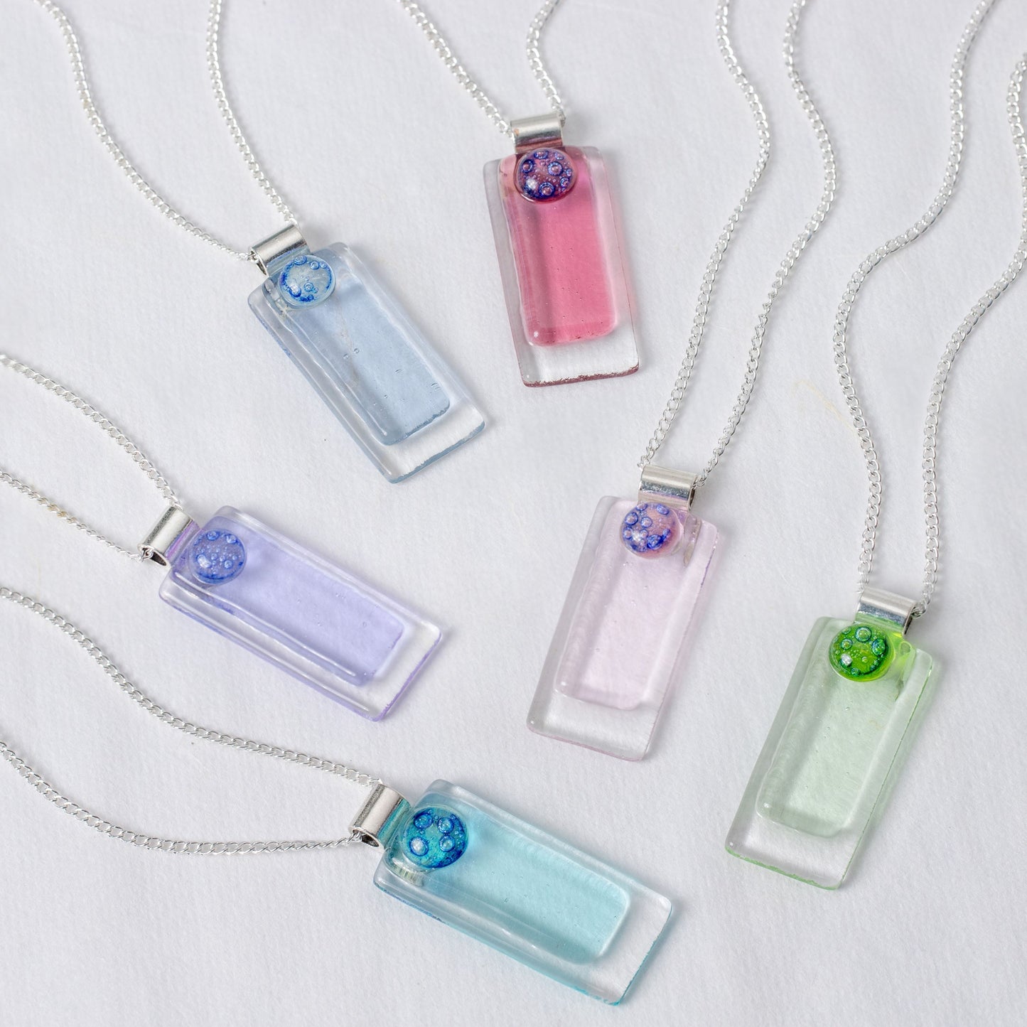 Delicate pastel shades long Deco Pendants