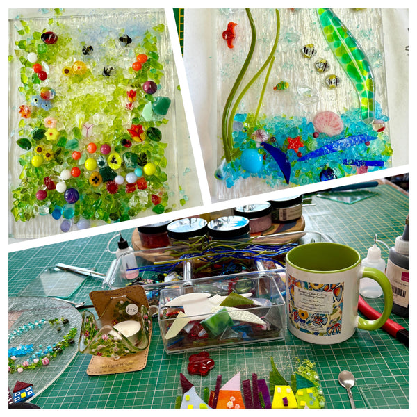 CHILDREN and ADULTS HALF TERM WORKSHOP (8yrs + with paying adult) Fused Decorative Glass Class