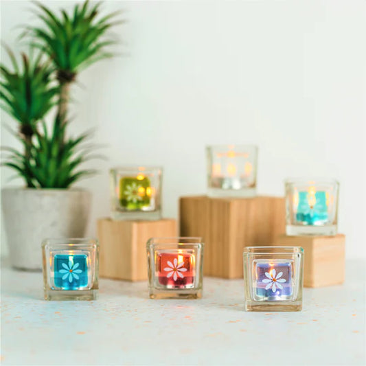 Pair of Little Daisy T-Lights - Turquoise