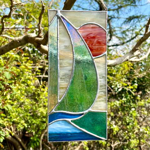 New Design Stained Glass Boat Panel