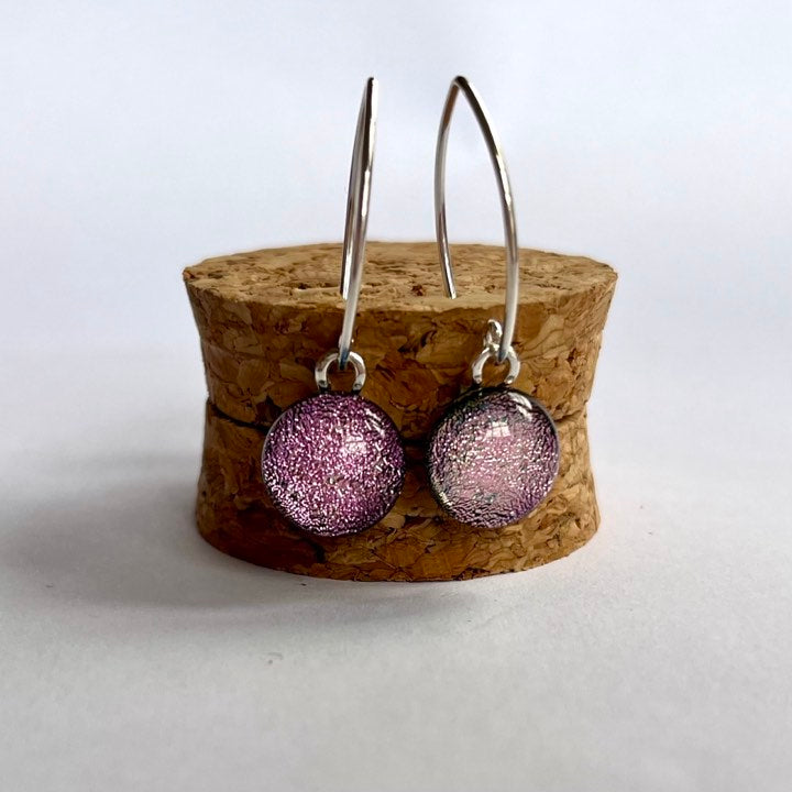 Fused Glass sterling silver Contemporary Dichroic Drops