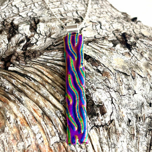 Limited number available! Sterling silver and dichroic glass pendant Rainbow Rivers