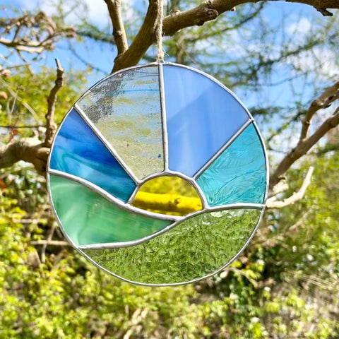 New Design Stained Glass Happy Sunrise
