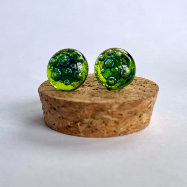 Fused Glass Bubble Studs