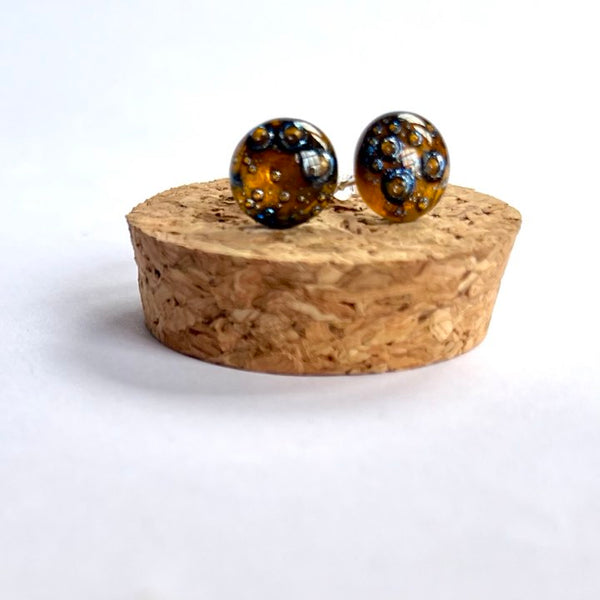 Fused Glass Bubble Studs