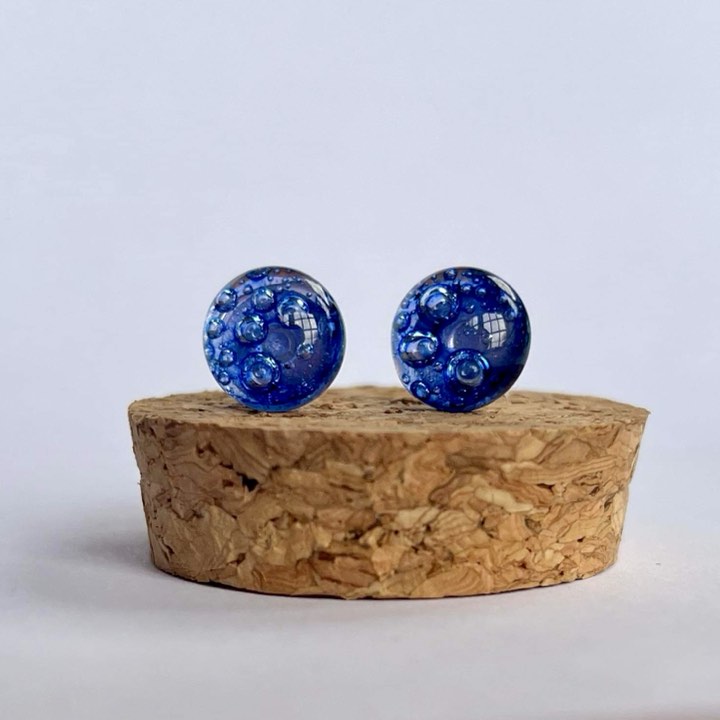 Fused Glass Bubble Studs