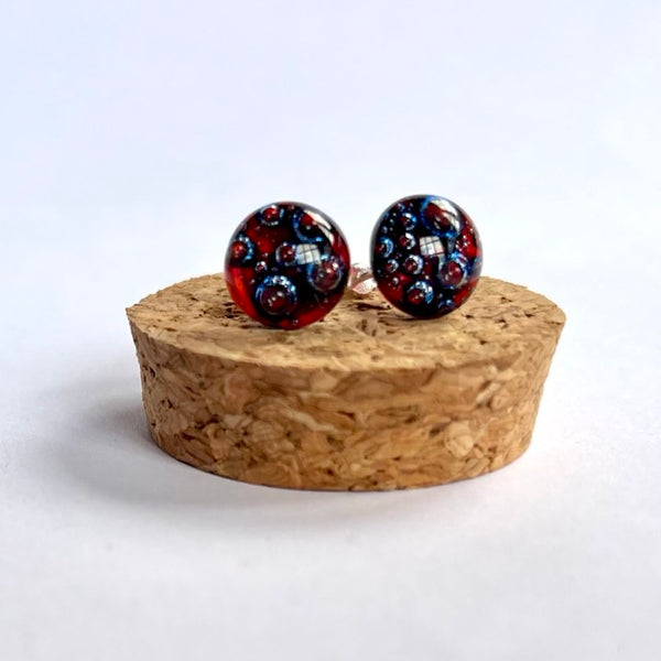 Fused Glass Bubble Studs