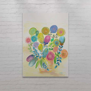 A vibrant Fine Art Giclee signed print Groovy Blooms