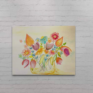 A vibrant Fine Art Giclee signed print Garden Celebration