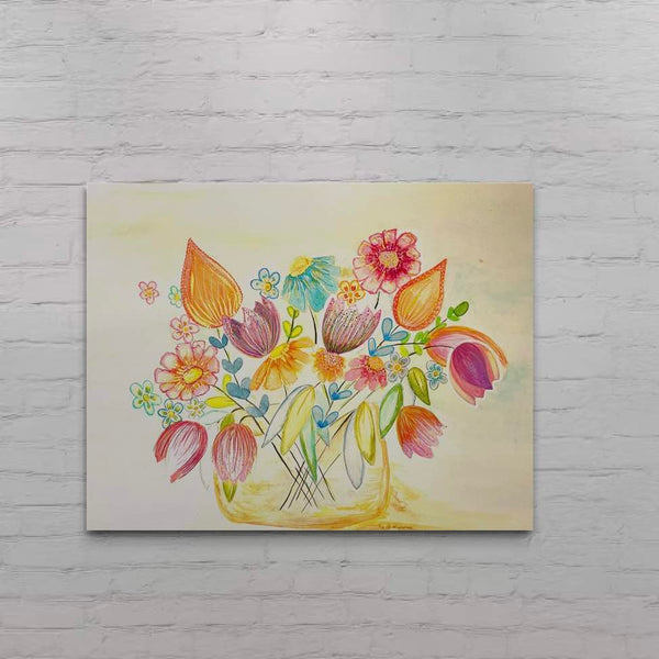 A vibrant Fine Art Giclee signed print Garden Celebration