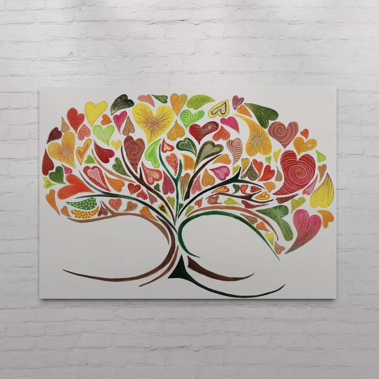 Les Bois 4 Seasons Autumn Heart Tree Print