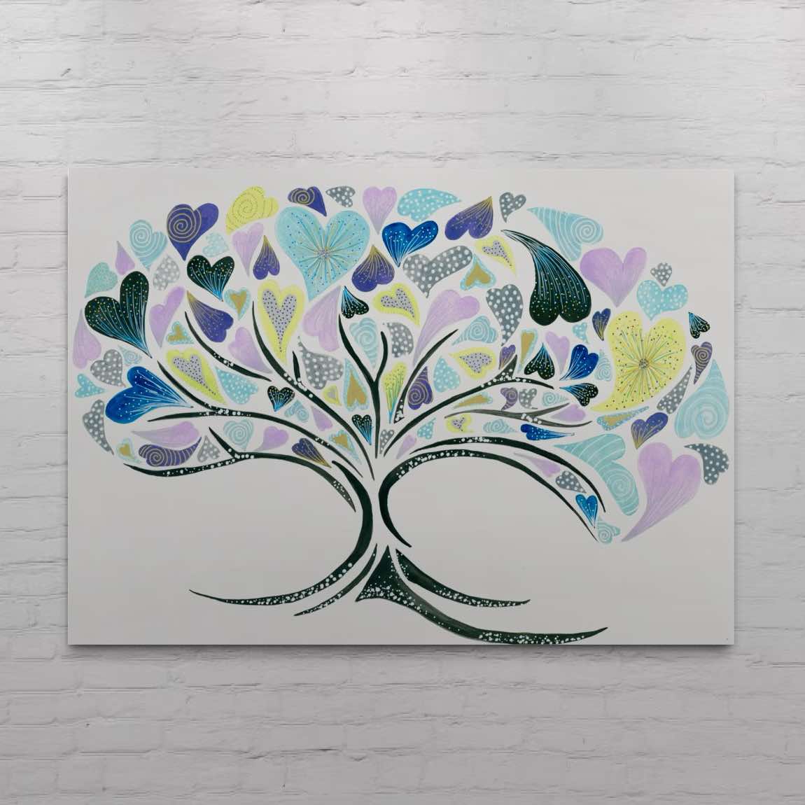 Les Bois 4 Seasons Winter Heart Tree Print