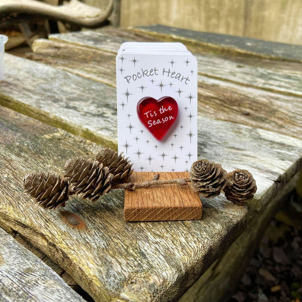 Christmas Pocket Heart - Stars - 12 Sayings To Choose From