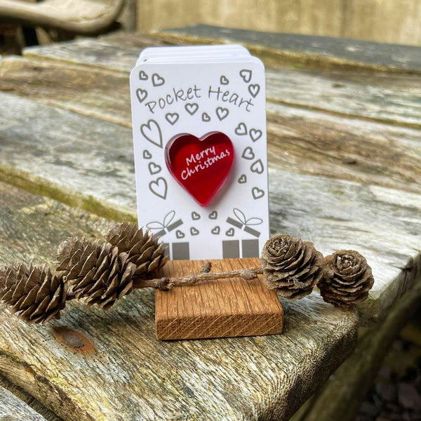 Christmas Pocket Heart - Present - 12 Sayings To Choose From
