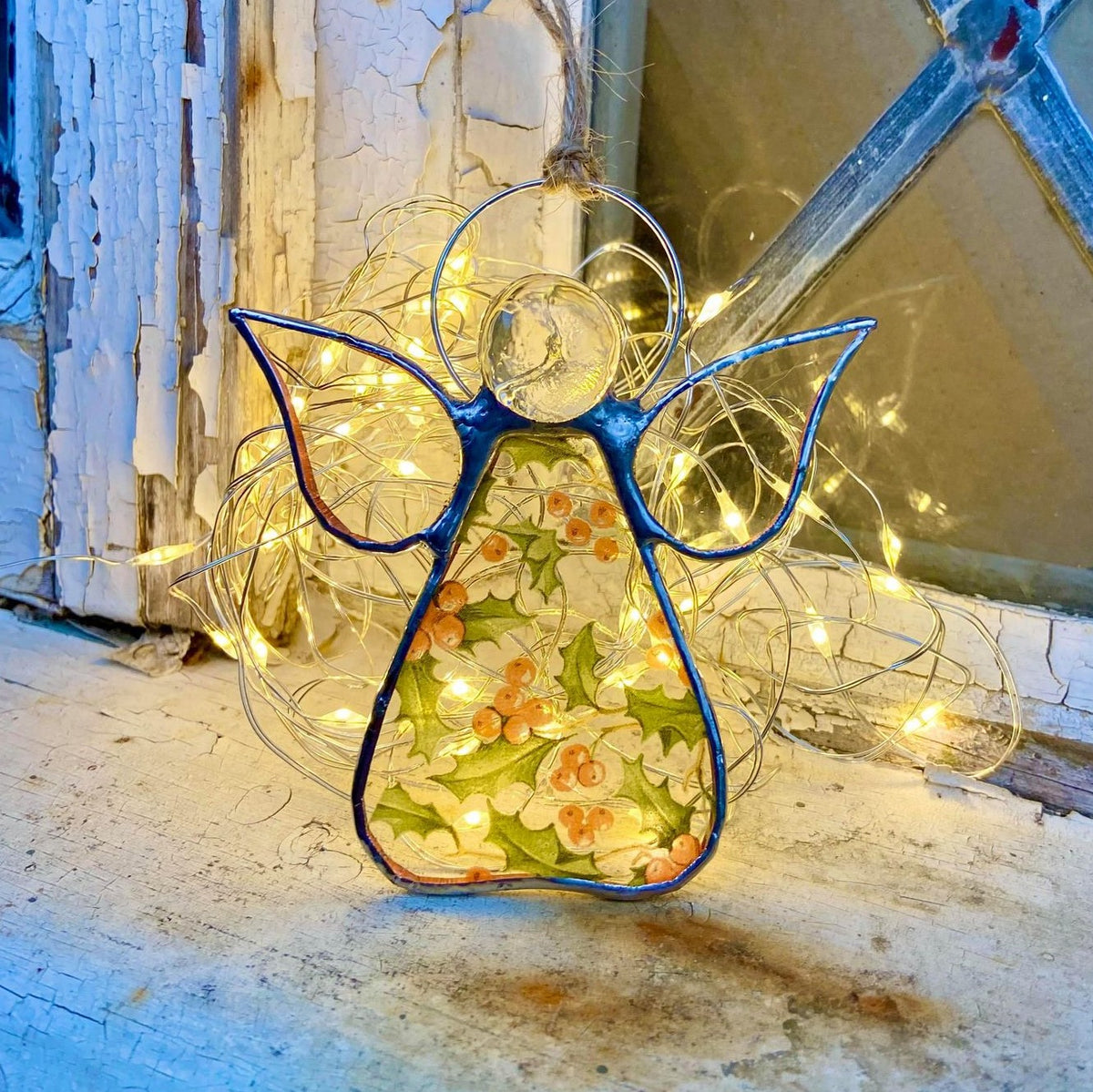 Festive Gold Holly Angels - 3 Festive Colour Choices