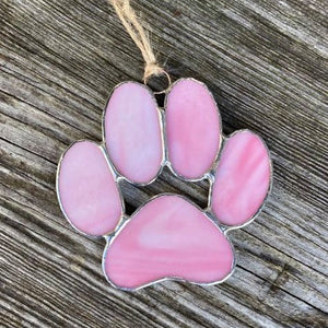 Stained Glass Puppy Paws - Pink