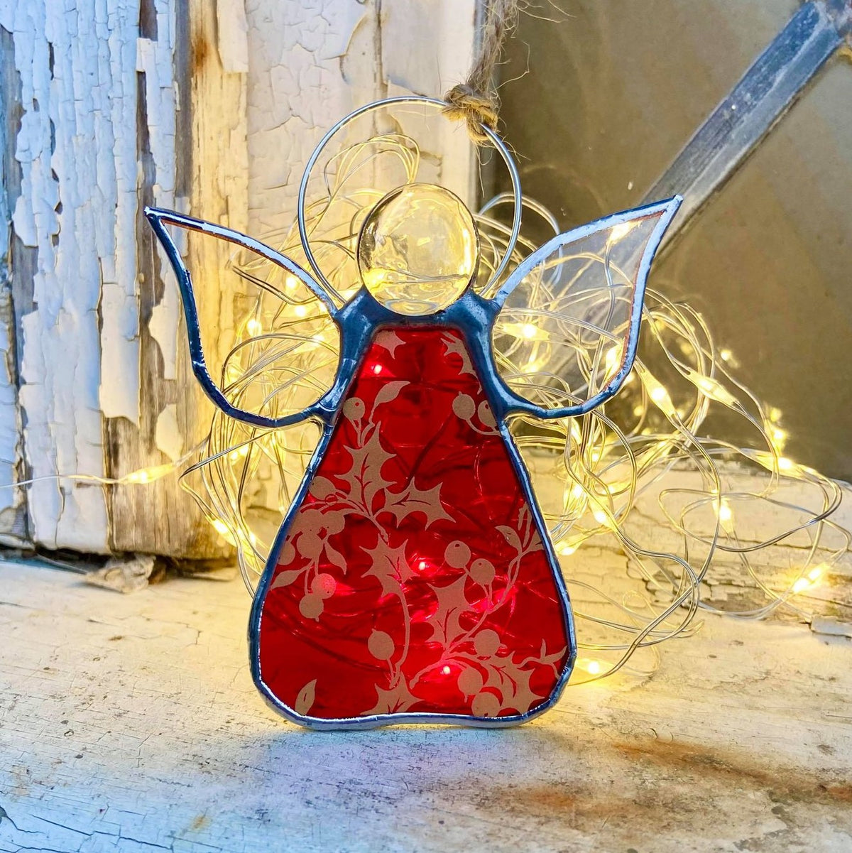 Festive Gold Holly Angels - 3 Festive Colour Choices