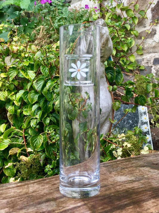 Daisy Tall Vase - Clear