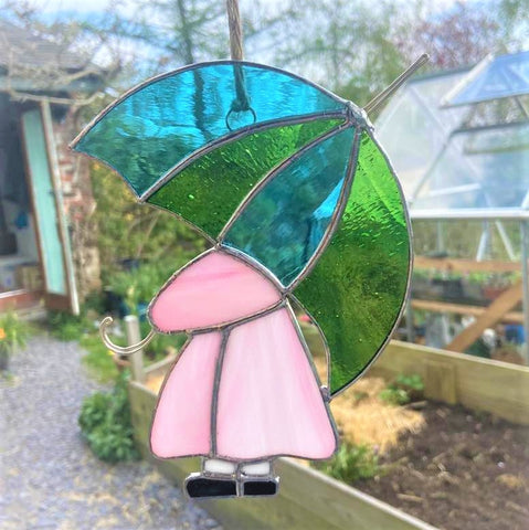 Little Girl in Pink with Umbrella