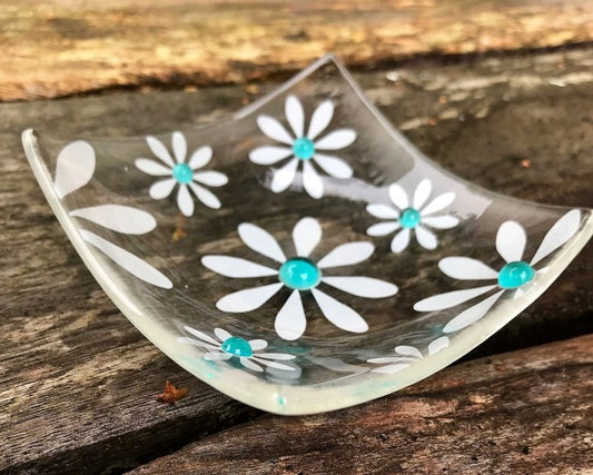 Simply Daisy Ring Dish - Aqua