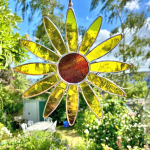 Hanging Stained Glass French Sunflower