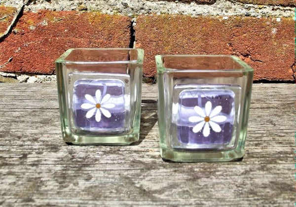 Pair of Little Daisy T-Lights - Lavender