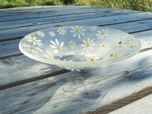 White Daisy Bowl with vibrant yellow flower centres
